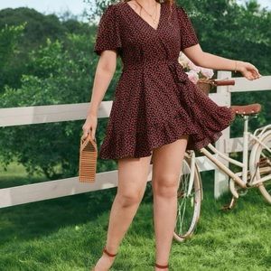 1XL PLUS SIZE black/red dress short